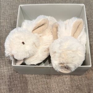 Doudou bonbon Infant White Bunny Slippers